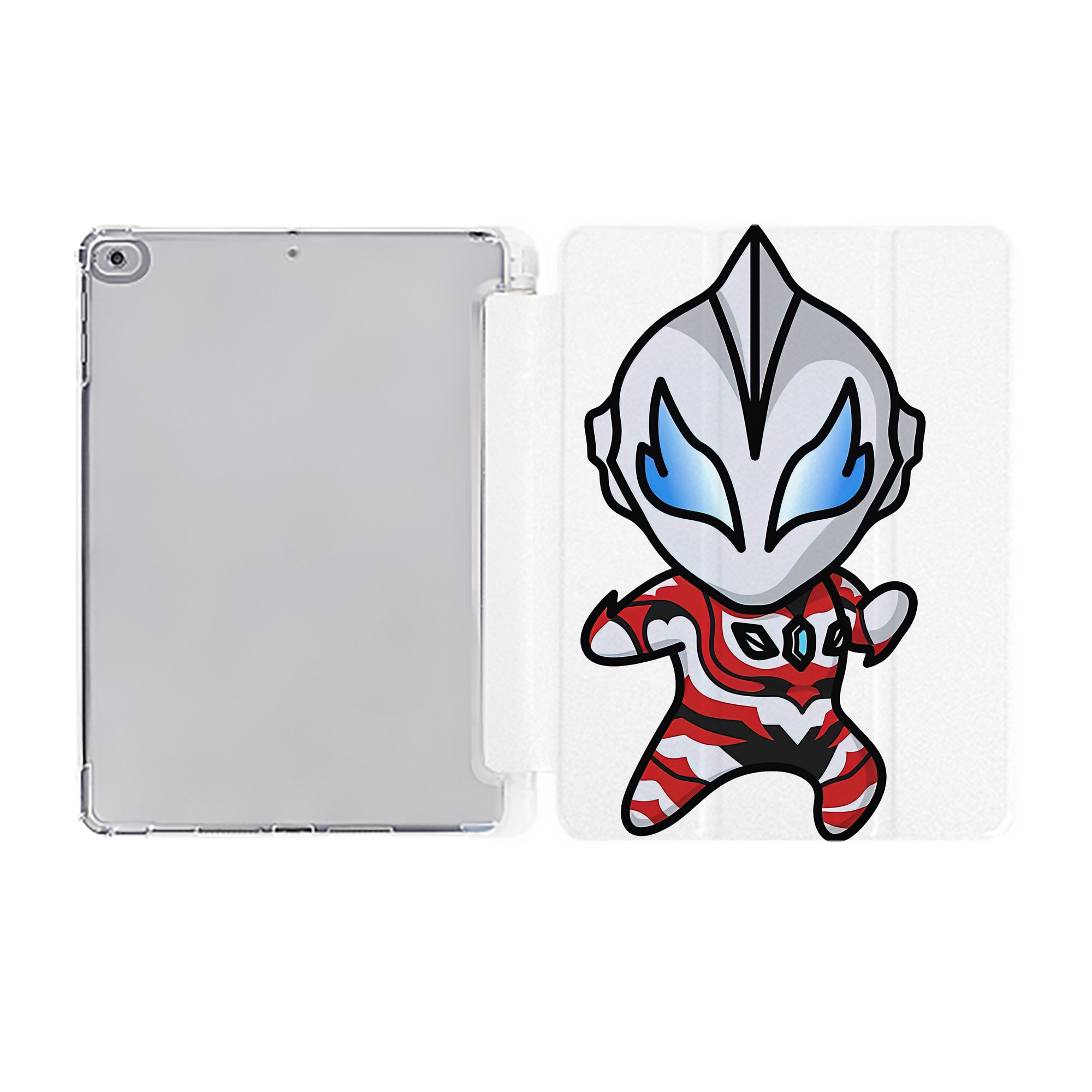 （画像用） ウルトラマン Ultraman IPad ケース ペン収納付き 三つ折りスタンド PUレザー×シリコン 対応機種9.5/10.5/10.9インチ